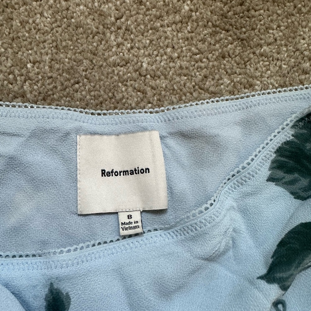 Reformation Layla Floral Midi Blue Skirt - Picture 3 of 6